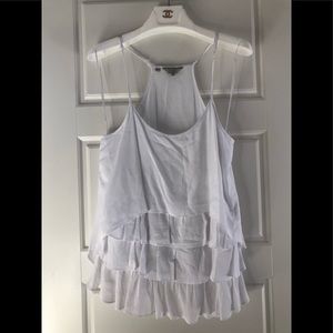 Guess white linen flowy tank top